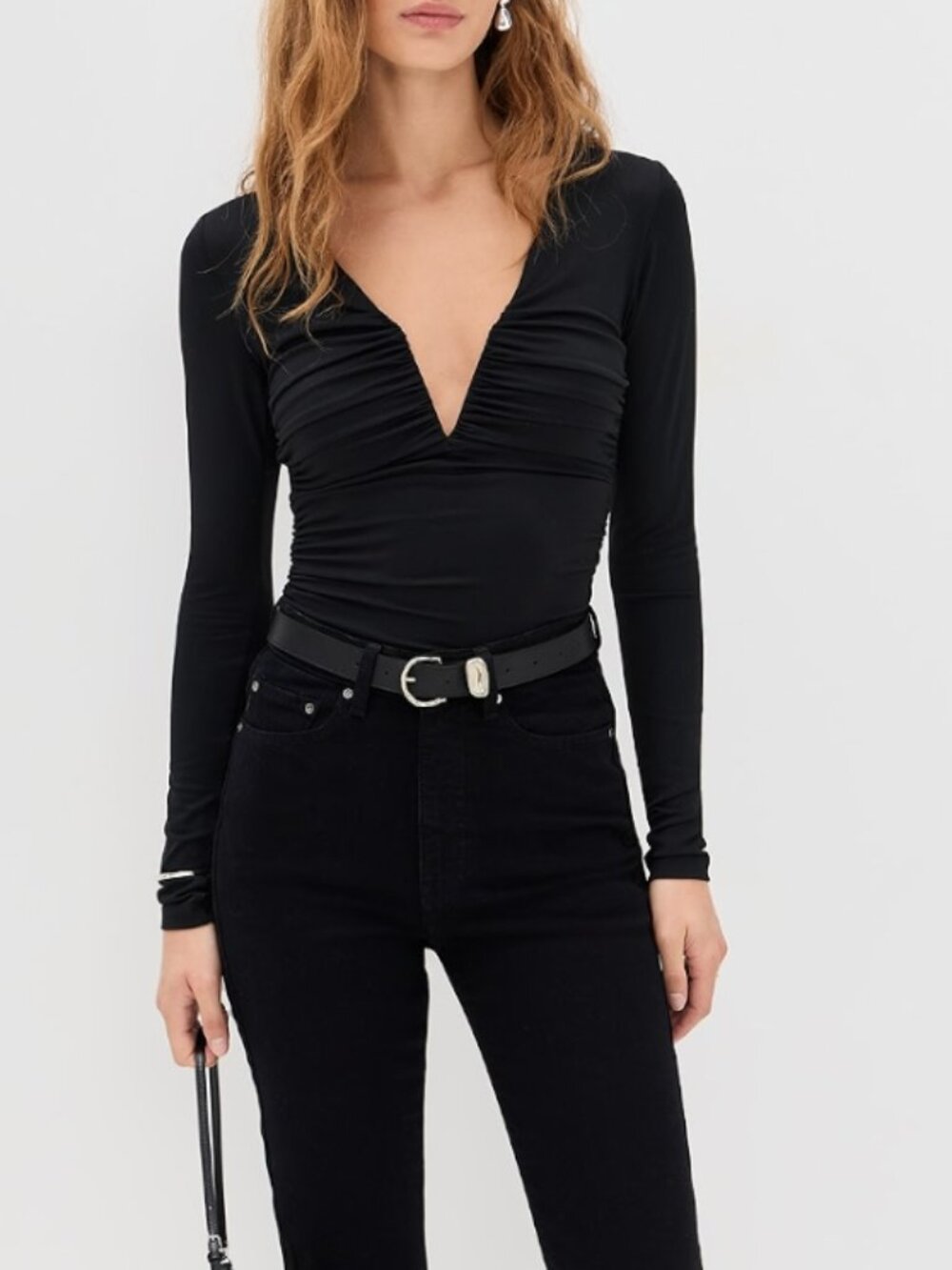 Susana Monaco V-Neck Long Sleeve Top – Size Small